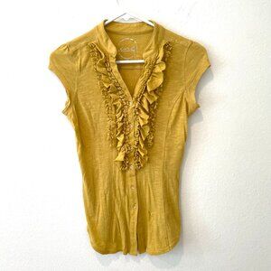 I.N.C International Concepts Women's V-Neck Sleeveless Top Yellow/Gold  Size: XS
